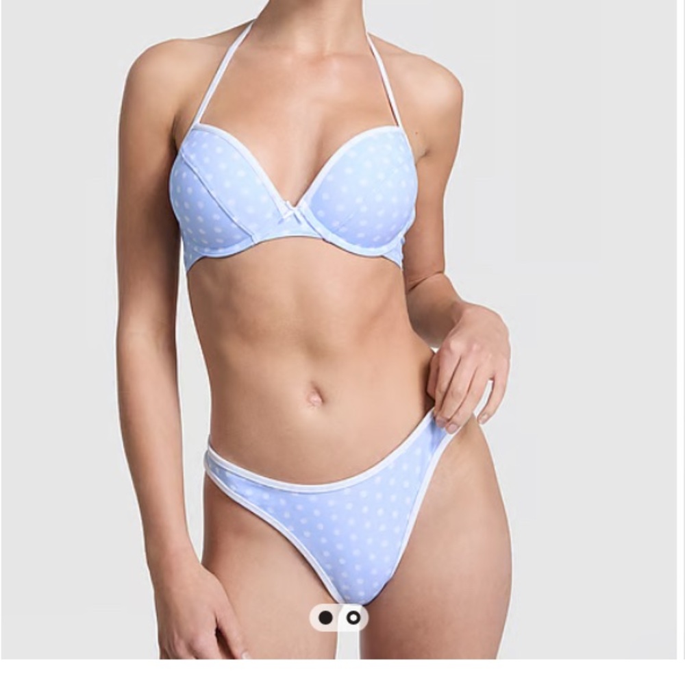Frankie's Bikinis Sky Blue Polka Dot Bikini